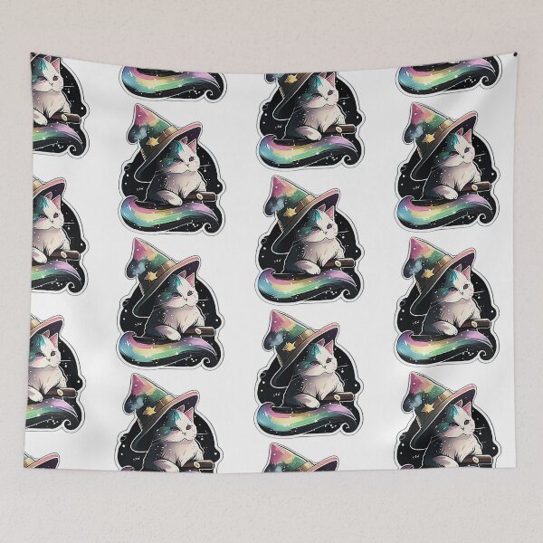 Item preview, Cat Miaw Rainbow Wizard Cartoon #5 designed and sold by FantasySoul.