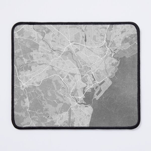 Item preview, Map of Cardiff area (Wales) in gray vintage style designed and sold by blursbyai.
