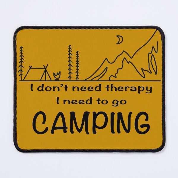 Item preview, Camping therapy mountain adventure quote designed and sold by SoulTrekking.
