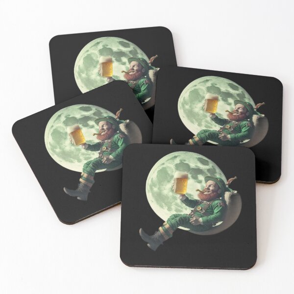 Item preview, Green goblin sitting on the moon drinking beer designed and sold by BladiWear.