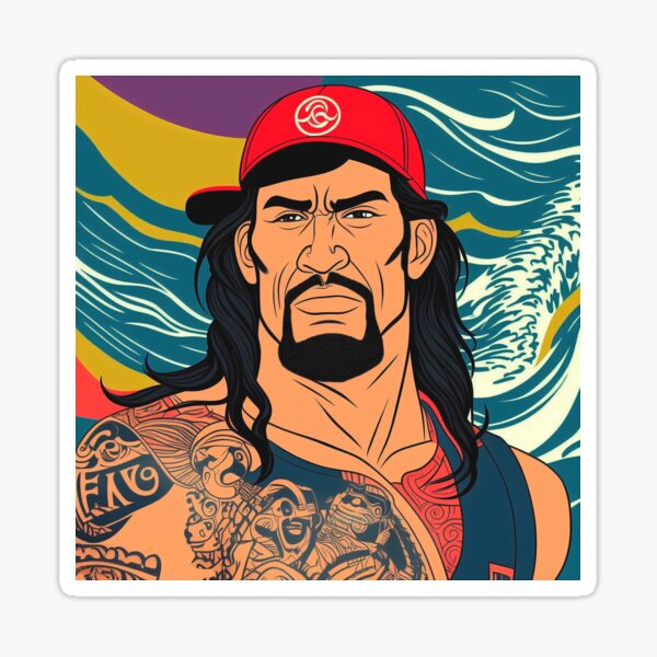 Item preview, Maori, polynesian man, with beard and tattoo, comic designed and sold by Time4Space.