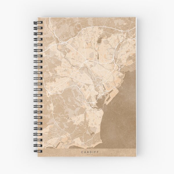 Item preview, Map of Cardiff area (Wales) in sepia vintage style designed and sold by blursbyai.