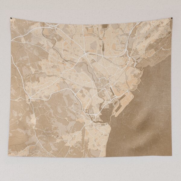 Item preview, Map of Cardiff area (Wales) in sepia vintage style designed and sold by blursbyai.
