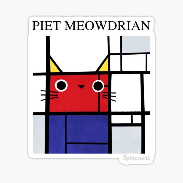 Artikel-Vorschau von Piet Meowdrian Künstler Katze, designt und verkauft von PlanetCatArt.