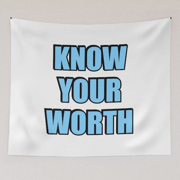 Aperçu de l'œuvre Positive affirmation - Know your worth créée et vendue par Inspirationmotivation.