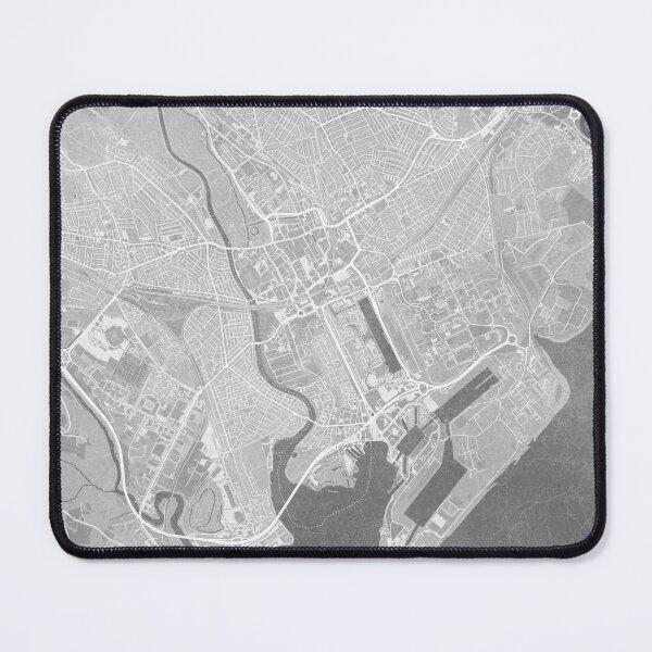 Item preview, Map of Cardiff (Wales) in gray vintage style designed and sold by blursbyai.