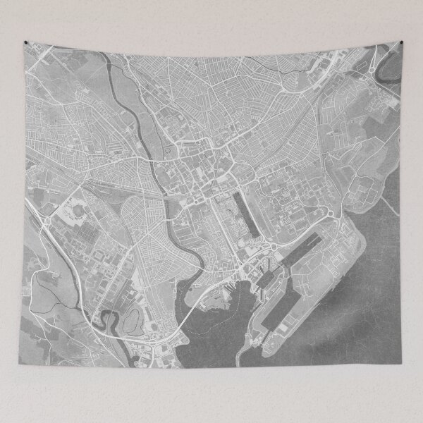 Item preview, Map of Cardiff (Wales) in gray vintage style designed and sold by blursbyai.