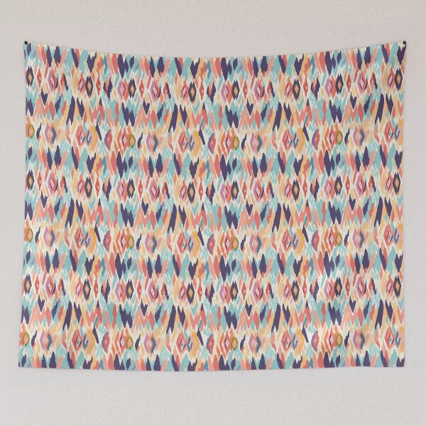 Item preview, Tribal multicolor ikat pastel geometric pattern designed and sold by YeKnot.