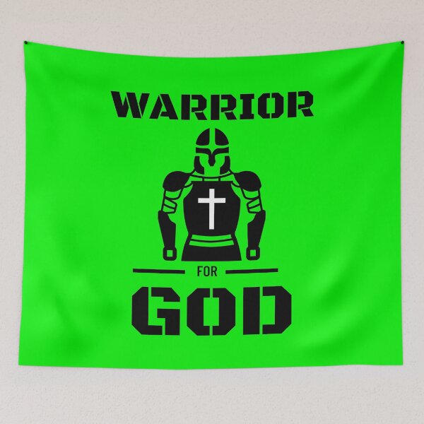 Item preview, Warrior for GOD Rugged Powerful Strength Fighter Support Christian Wear designed and sold by AbstractCL.