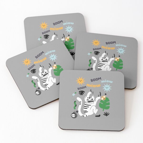 Item preview, cat miaw and boom designed and sold by PositiveIdeas.