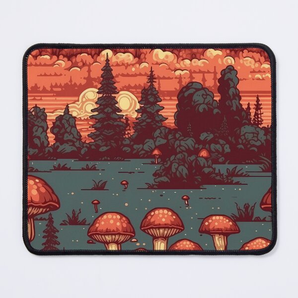 Item preview, 16-Bit Era style Mushroom Forest Pattern designed and sold by candlewithhare.