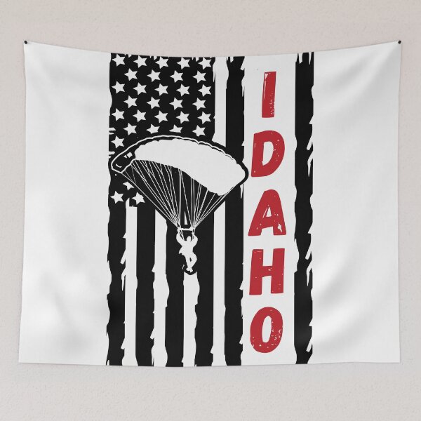 Item preview, Skydiving in Idaho USA - Vintage Paragliding Parachuting Logo designed and sold by Vintage-TM.
