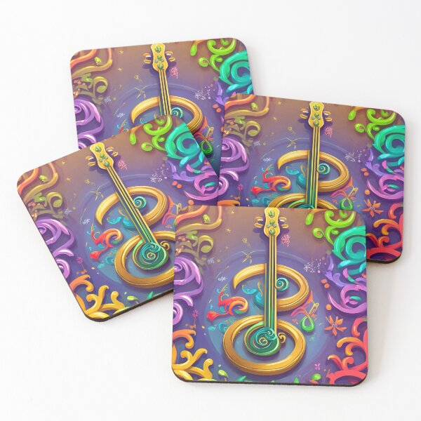 Item preview, Guitar in abstract art with watercolors. Exclusive design designed and sold by altohero.