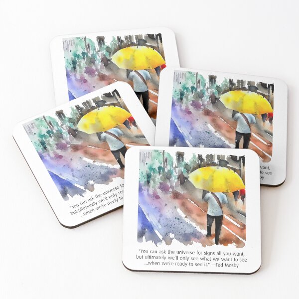 Item preview, How I Met Your Mother Inspired Watercolor | Yellow Umbrella in the City designed and sold by JimmysBook.