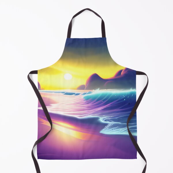 Item preview, Beach Sunset Fantasy in Cartoon Style with a Pink Paradise Mountain designed and sold by stylishdzign.