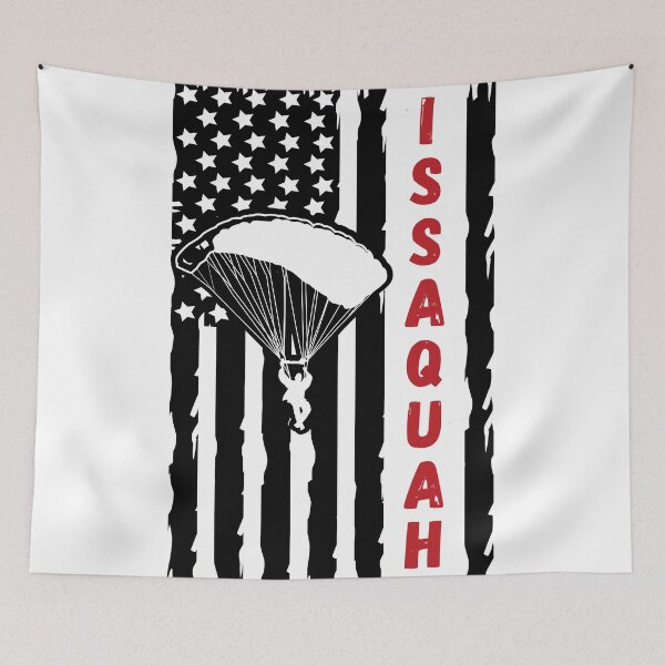 Item preview, Paragliding in Issaquah, Washington USA - Vintage Skydiving Parachuting Logo designed and sold by Vintage-TM.