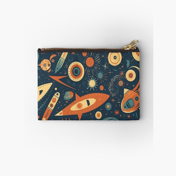 Item preview, A retro mid-century modern space pattern featuring stars, comets, planets, and spaceships. designed and sold by abatkok.