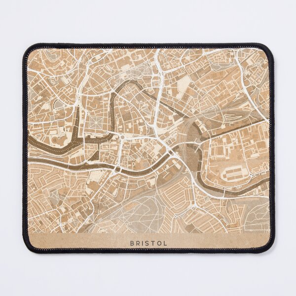 Item preview, Map of Bristol downtown (England) in sepia vintage style designed and sold by blursbyai.