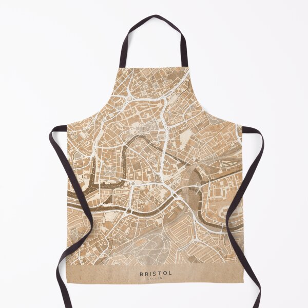 Item preview, Map of Bristol downtown (England) in sepia vintage style designed and sold by blursbyai.