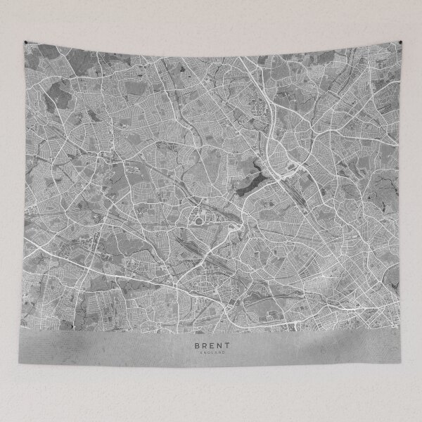 Item preview, Map of Brent (England) in sepia vintage style designed and sold by blursbyai.