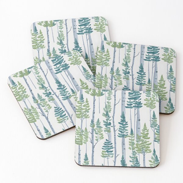 Item preview, Birch Forest Trees Pattern designed and sold by theforestfairy.