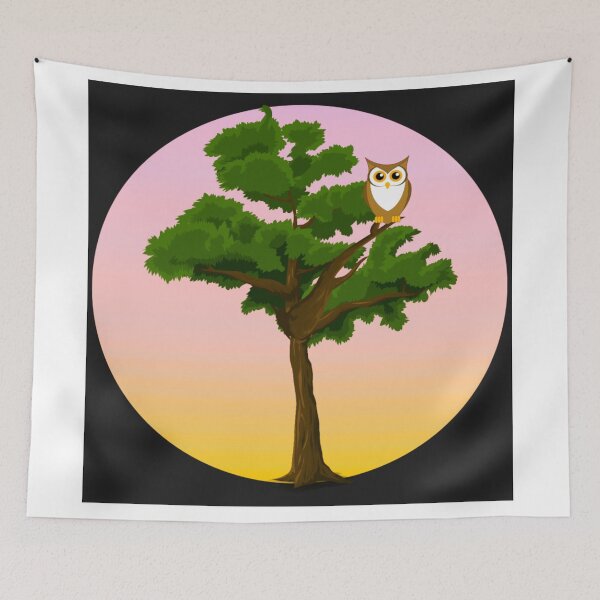 Item preview, "Midnight Watch: A Majestic Tree Owl Perched Amongst the Branches" designed and sold by MakKhan1.