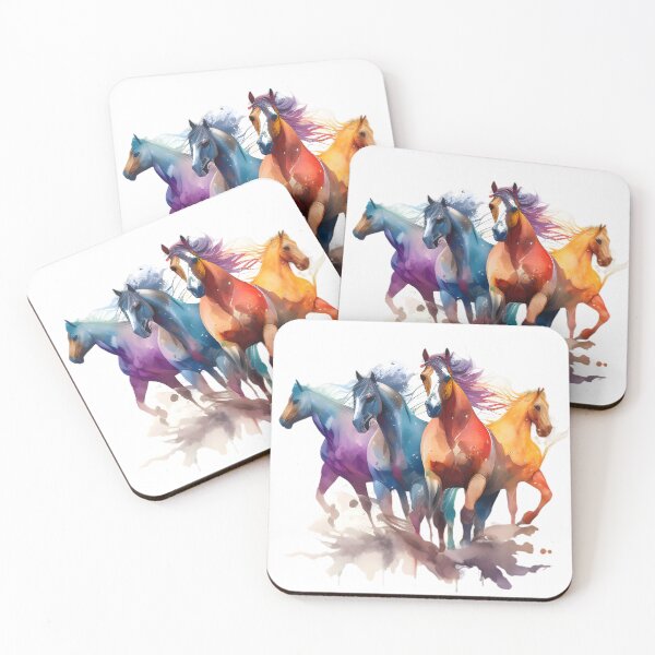Item preview, Multicolor painting horse galloping designed and sold by Beaglekawaii.