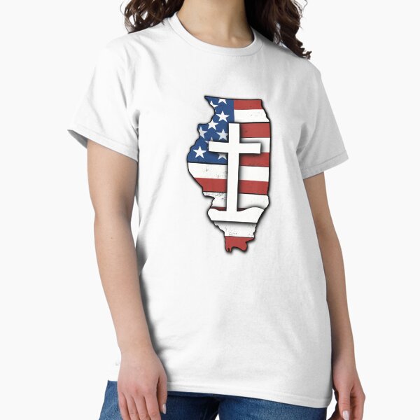Item preview, Illinois - Christian American Flag designed and sold by M3BCrafts.