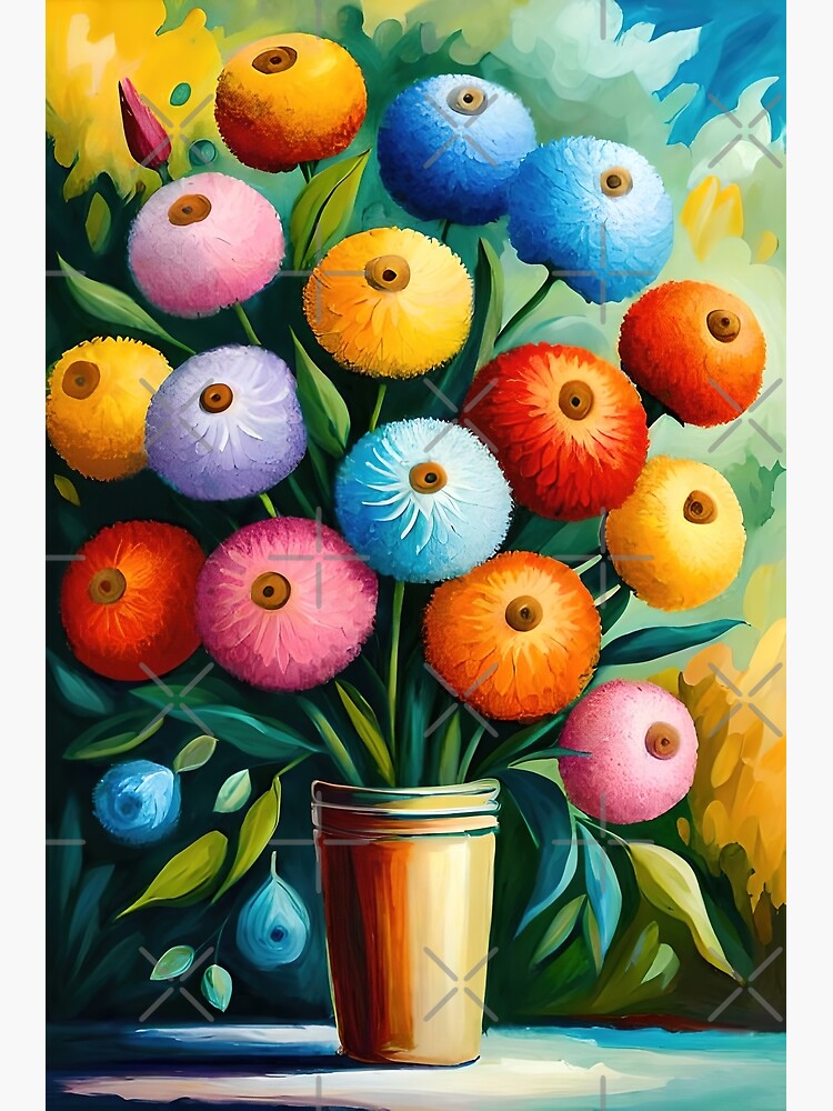 How to paint flowers from imagination with acrylic ink on canvas