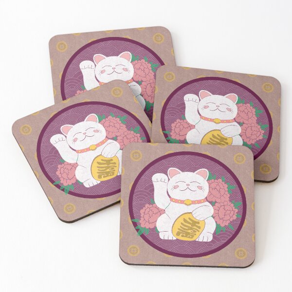 Item preview, Lucky Cat on Burgundy designed and sold by BuBuchi.