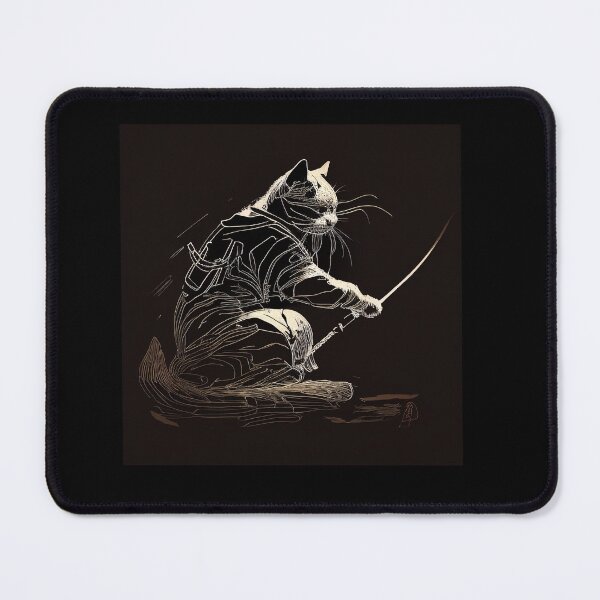 Item preview, Japanese Samurai Cat - pen drawing style designed and sold by FantasySoul.
