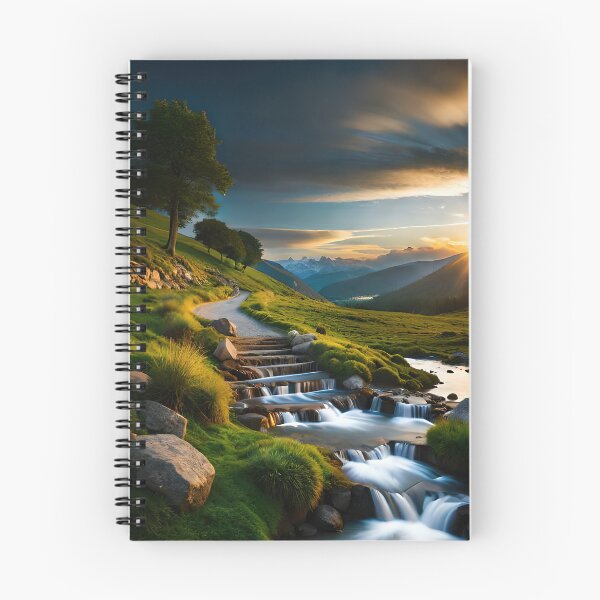 Item preview, Sunset green waterfall highland landscape designed and sold by RK - Shop.