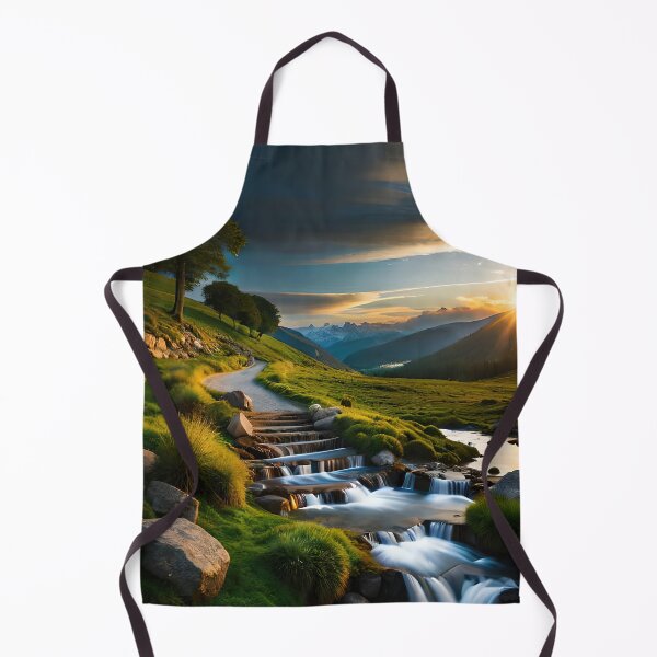 Item preview, Sunset green waterfall highland landscape designed and sold by RK - Shop.