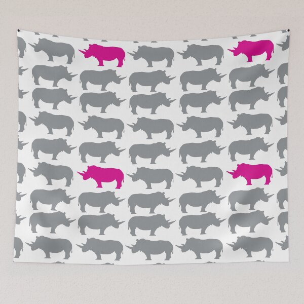 Item preview, One Pink Rhino in the Herd designed and sold by Star Stream Design.