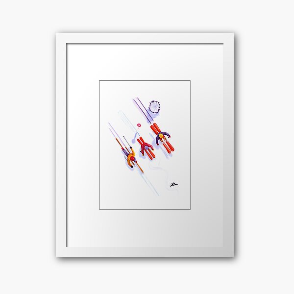 Skiers From Above Framed Art Print