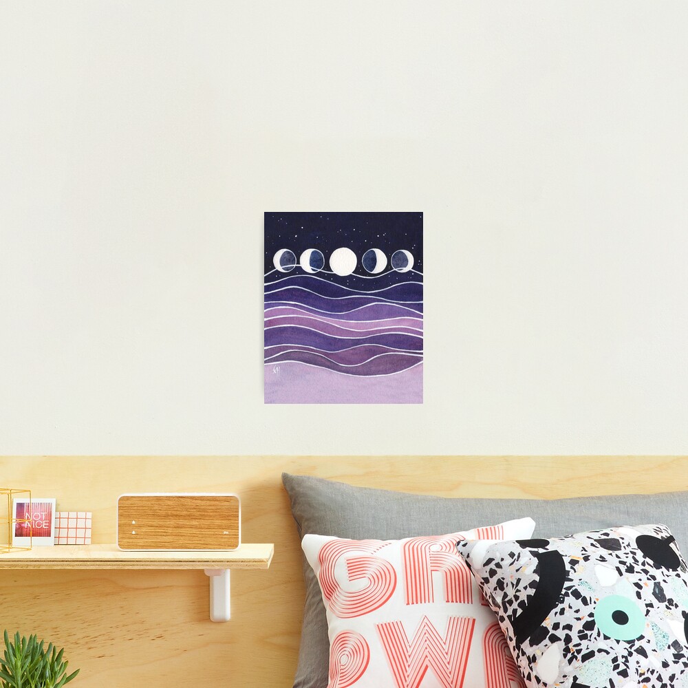 Purple Mountains and Moon Photographic Print