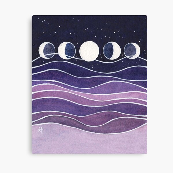 Purple Mountains and Moon Canvas Print