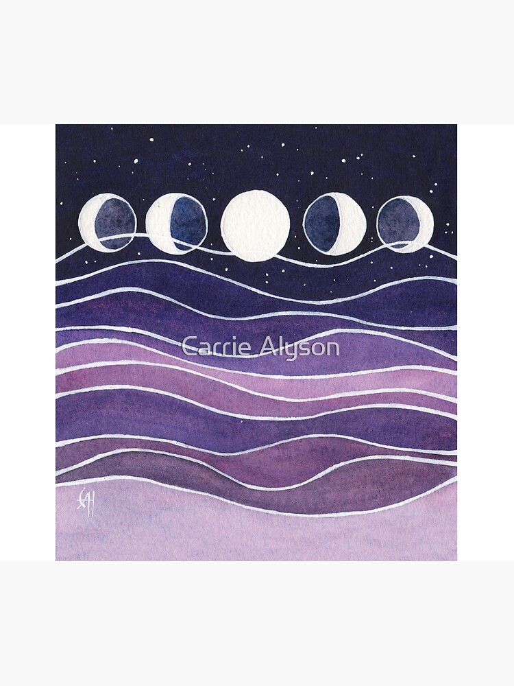 Thumbnail 2 of 2, Duvet Cover, Purple Mountains and Moon designed and sold by Carrie Alyson.