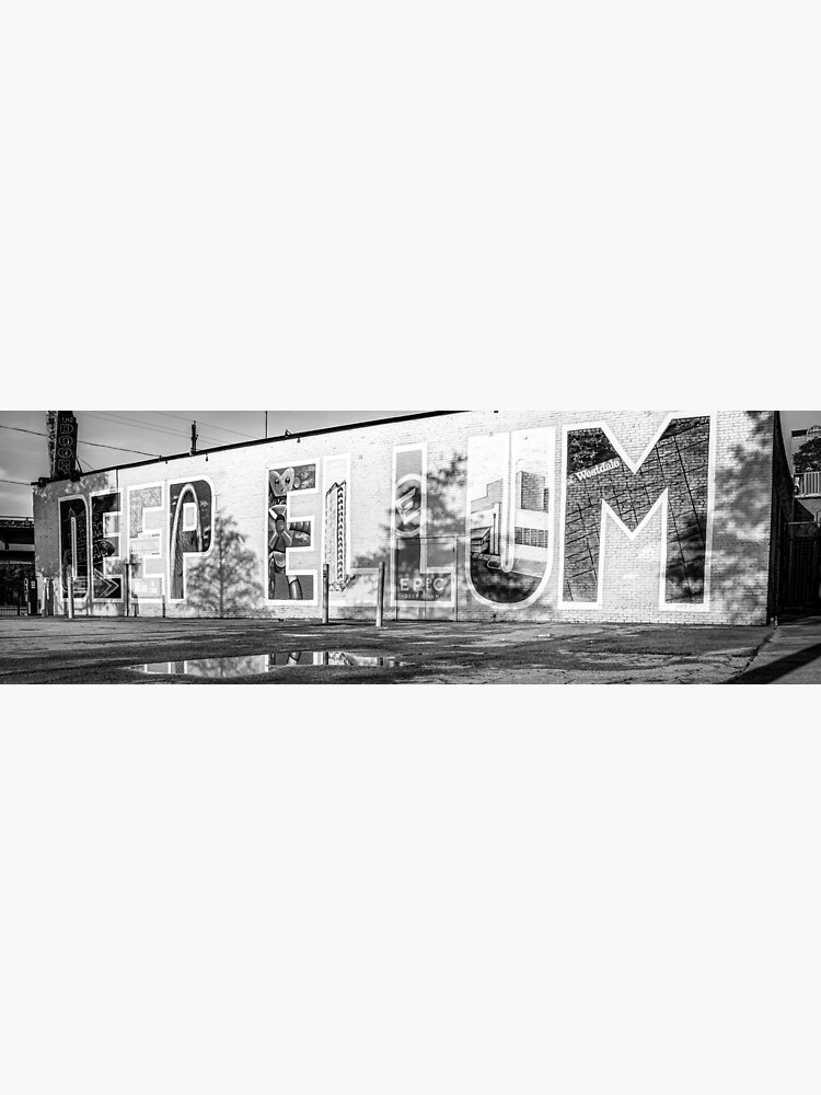 Deep Ellum Dallas Texas Mural Panorama Black And White