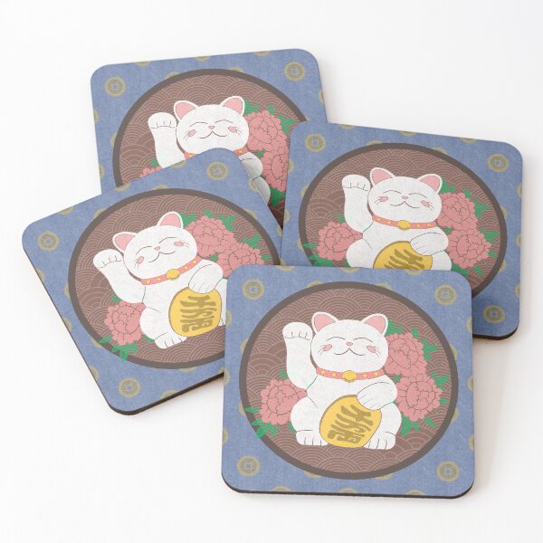 Item preview, Lucky Cat on Blue designed and sold by BuBuchi.