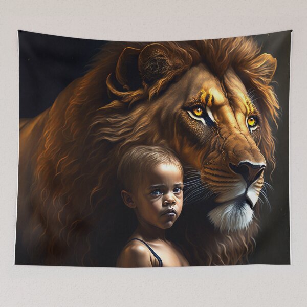 Item preview, A Symbol of Protection: A Lion and Child's Natural Instincts designed and sold by Omtatsat.