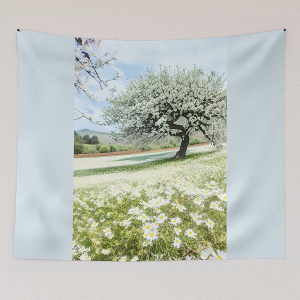 Item preview, Almond tree in daisies field by CallisC Arts  designed and sold by CallisC-Arts.
