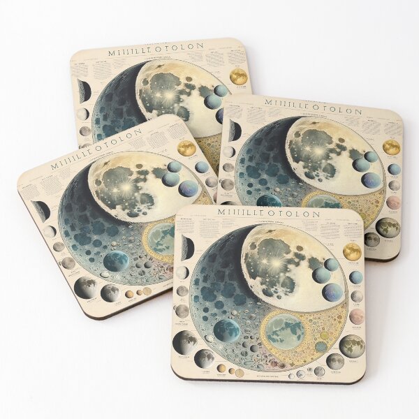 Item preview, Vintage moon science illustration designed and sold by Sunchildprints.