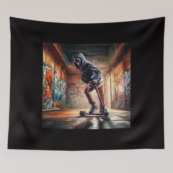 Item preview, Boy on his freestyle scooter. designed and sold by Tintoret396.