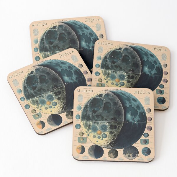 Item preview, Vintage moon science illustration designed and sold by Sunchildprints.