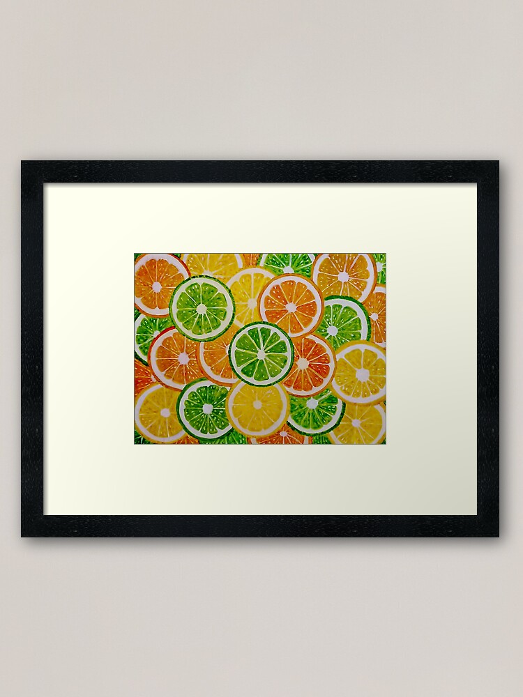 Oranges Lemons And Limes Framed Art Print By Ivyscraftshop Redbubble