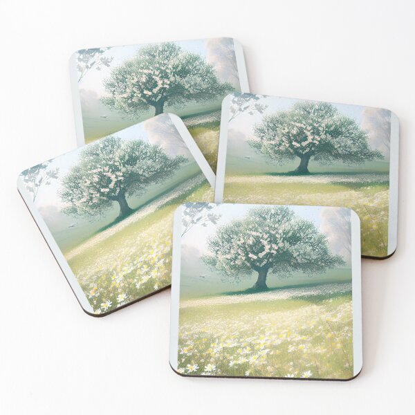 Item preview, Almond tree in daisies field by CallisC Arts  designed and sold by CallisC-Arts.