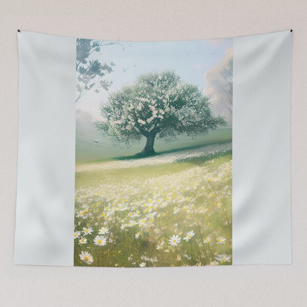 Item preview, Almond tree in daisies field by CallisC Arts  designed and sold by CallisC-Arts.