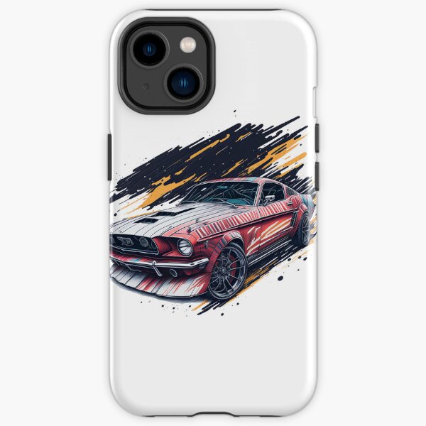 Illustration Ford Mustang | Illustration numérique | Des touches de couleurs Coque antichoc iPhone
