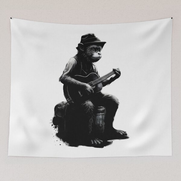Item preview, monkey playing guitar designed and sold by mr-artt.